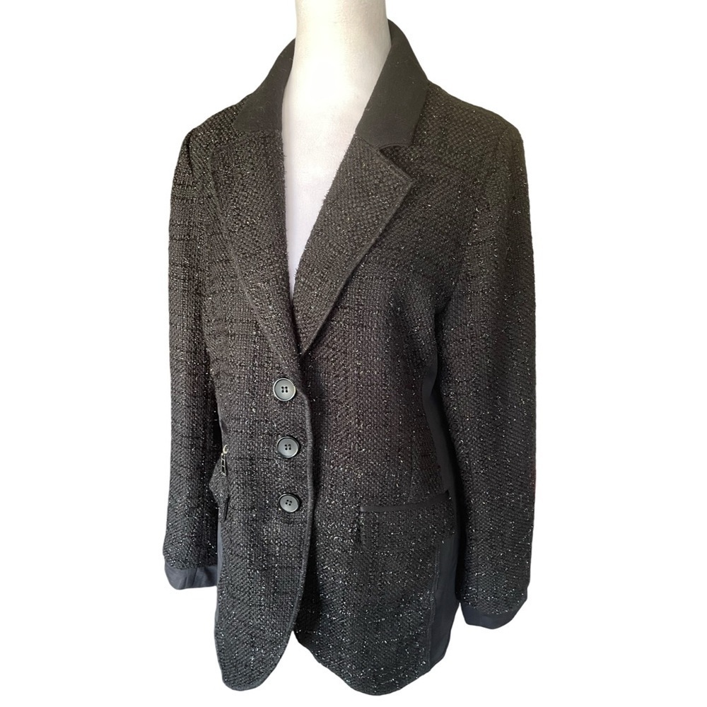 Dolce Cabo Black Tweed Blazer Size XL